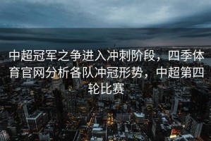 中超冠军之争进入冲刺阶段，四季体育官网分析各队冲冠形势，中超第四轮比赛