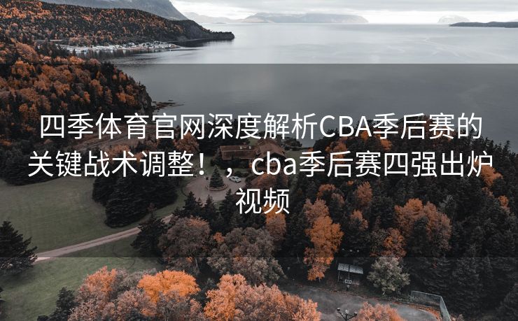四季体育官网深度解析CBA季后赛的关键战术调整！，cba季后赛四强出炉 视频